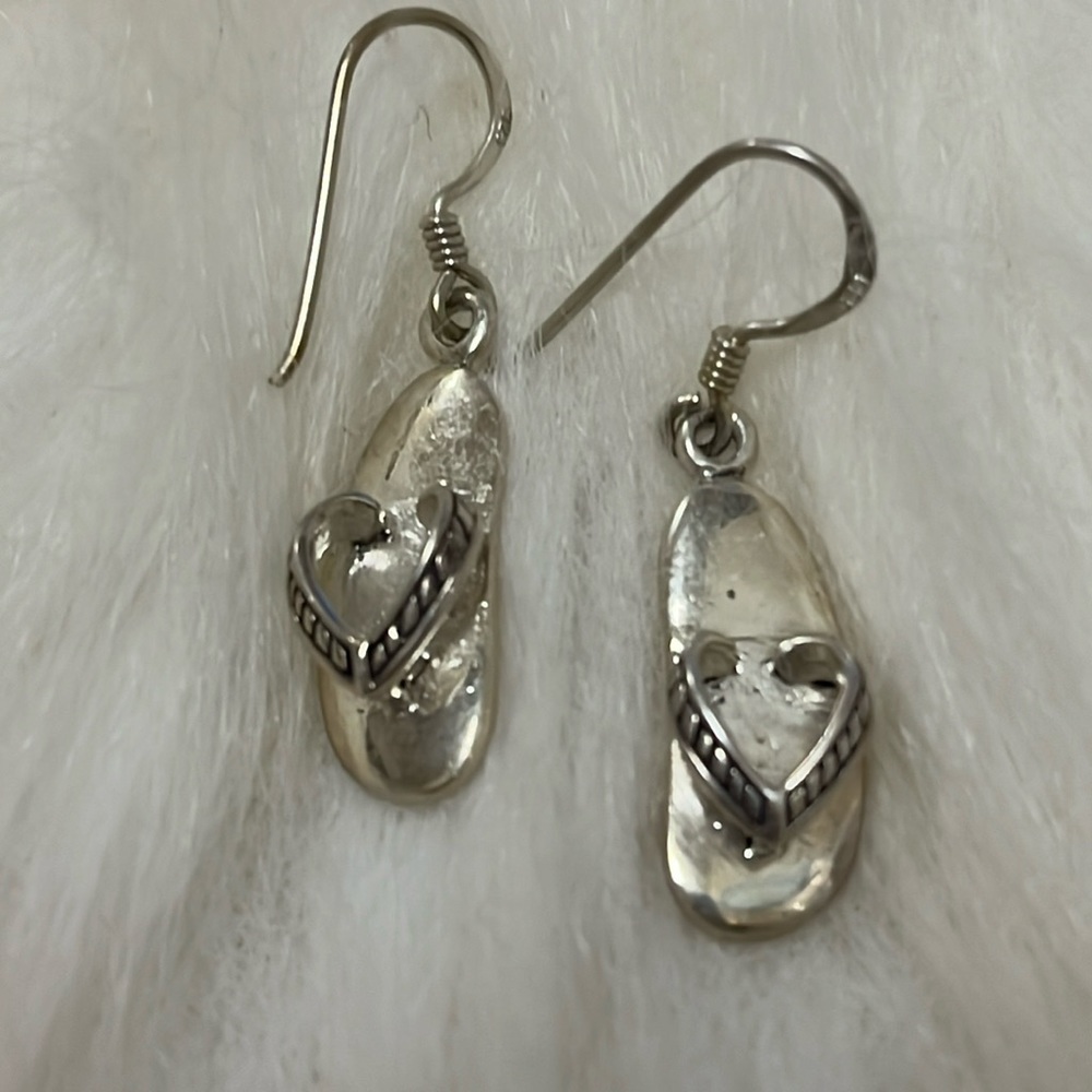 Sterling Silver Flip Flop Earrings